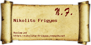 Nikolits Frigyes névjegykártya